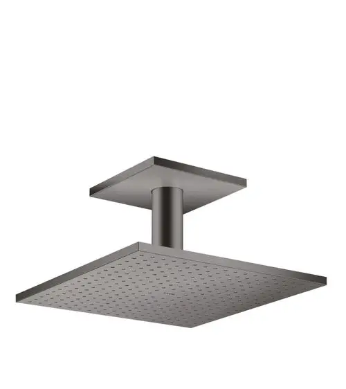 Kopfbrause mit quadratischer Duschfläche und Deckenanschluss in Brushed Black Chrome, versehen mit gleichmäßigen Düsen, gefertigt von AXOR.